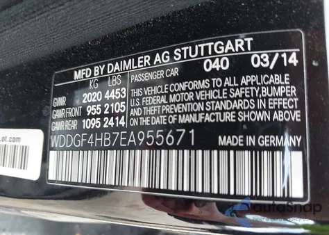 2014 Mercedes-Benz C 250 Luxury/Sport из США, поврежденный, VIN WDDGF4HB7EA955671